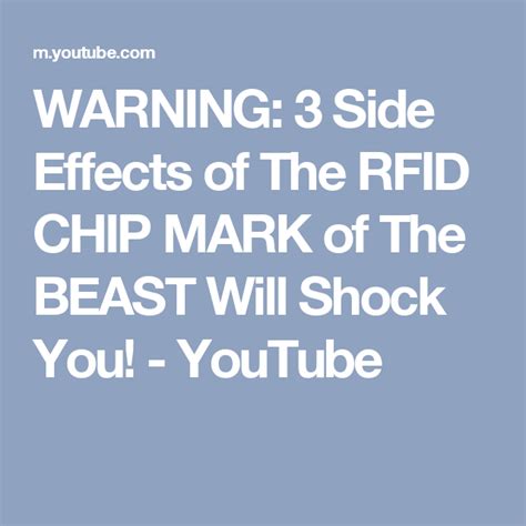 WARNING: 3 Side Effects of The RFID CHIP MARK of The 